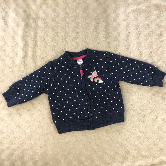Carter’s Quilted Unicorn Jacket Blue Rainbow 6M - Picture 4 of 5